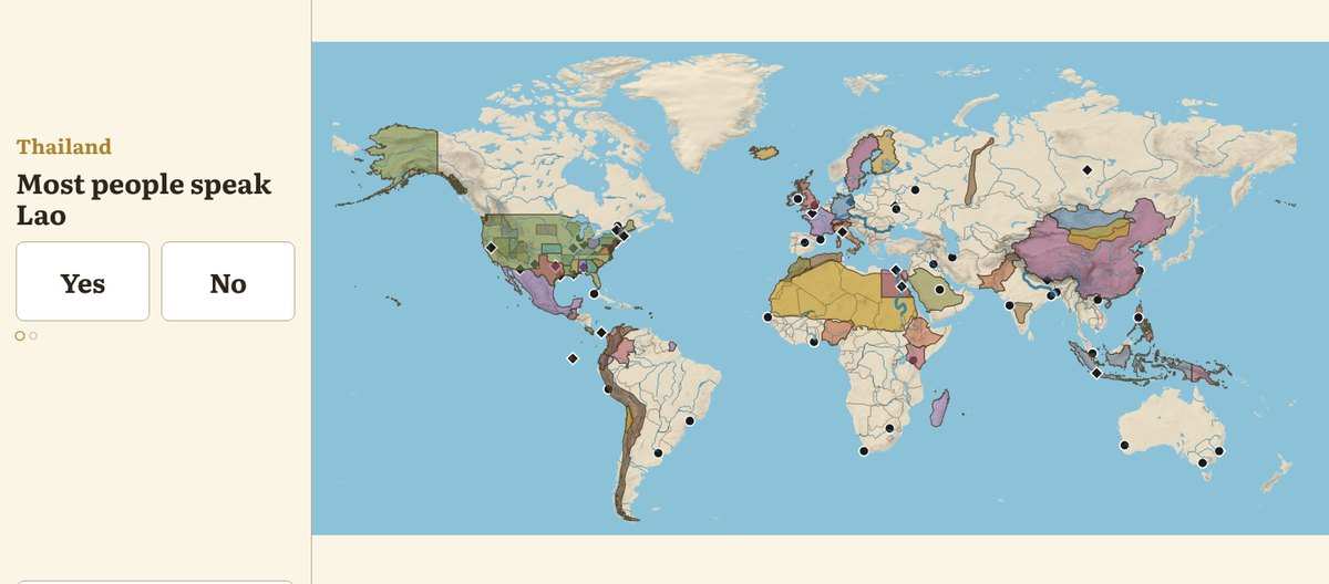 KnownFor: a question about Thailand beside a world map filling in with places